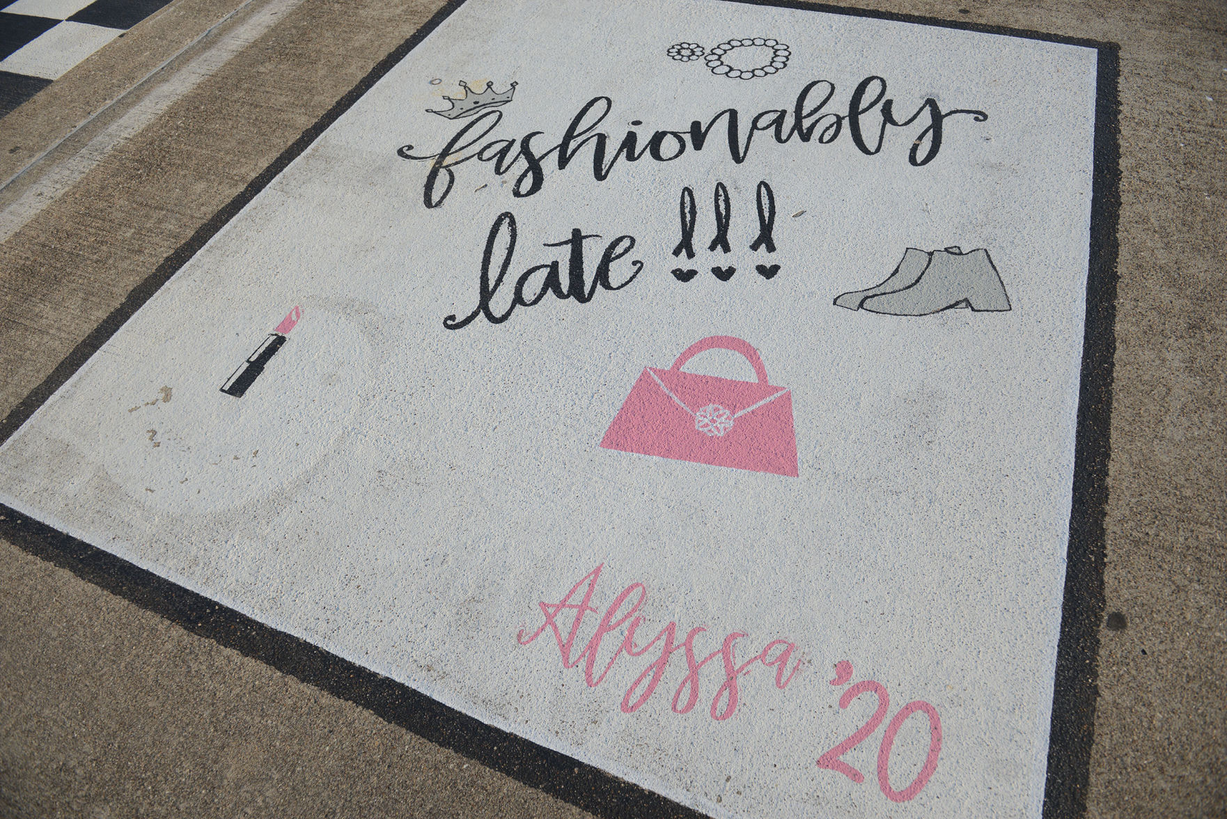A&M Consolidated HS painted parking spots